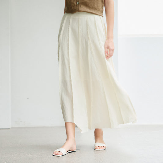 High - Waisted Flowy A - Line Long Skirt, French Minimalist Lazy - Style Umbrella Skirt