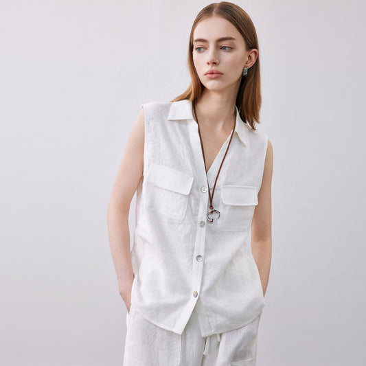 Breathable Casual Layering Gilet, Retro Minimalist Solid Color Waistcoat