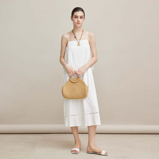 Strapless Hollow - Out Dress,Casual Vacation - Style Loose Midi Dress