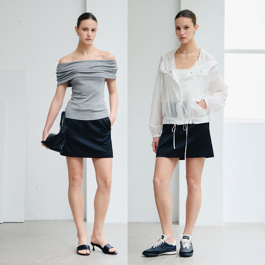 Black High - Waist A - Line Mini Skirt,Minimalist Office Midi Skirt, Casual Versatile Short Skirt