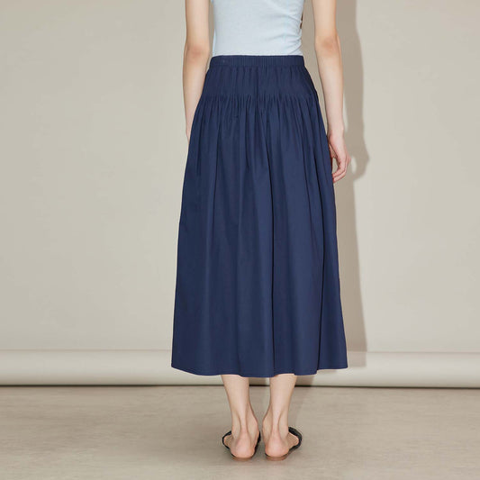 Loose Midi Skirt, Breathable Pure Cotton Umbrella Skirt