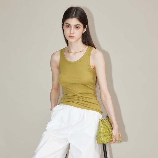 Minimalist Basic Tank Top,Versatile Slim - Fit Sleeveless Inner Wear