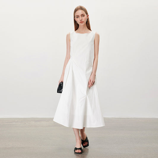 Sleeveless Black Dress,Minimalist Loose  Midi Dress