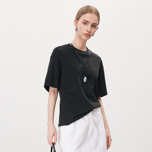 Minimalist Loose Short - Sleeve T - Shirt,Basic Versatile Casual Crew - Neck Top