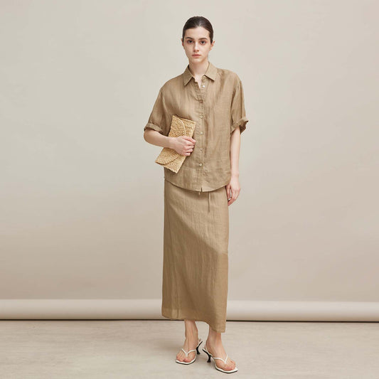 Breathable Loose Linen Two - Piece, Casual Vacation - Style Ensemble