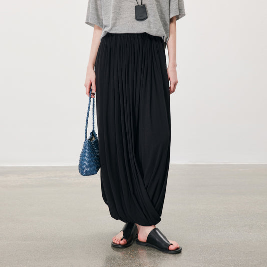 Minimalist Solid Short - Sleeve & Draped Wide - Leg Pants Set,Casual Versatile Fashion Two - Piece Outfit