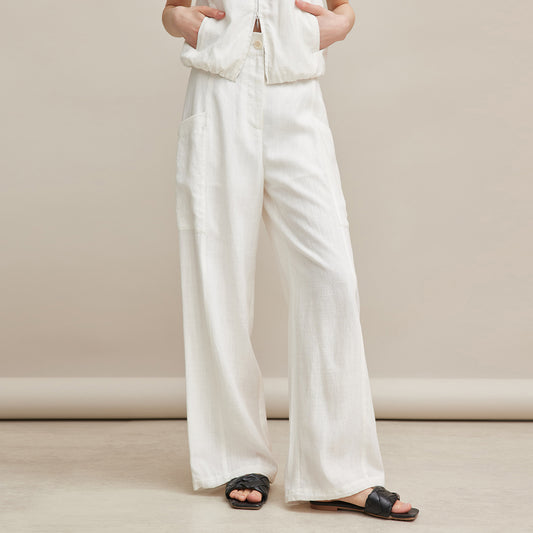 Sleeveless Top & Wide - Leg Pants Set,Loose Casual Two - Piece, Versatile Vacation - Style Outfit